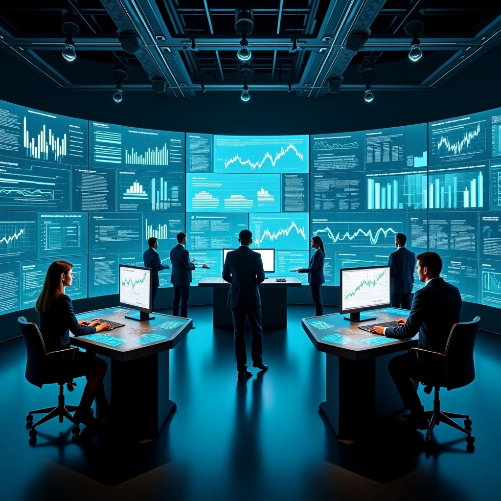 Finanční analytický tým při práci